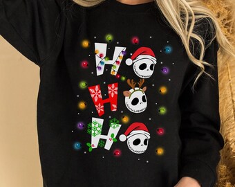 Disney Der Albtraum vor Weihnachten Jack Skellington Ho Ho Ho Sweatshirt, Disney Weihnachten Familie Shirt, Disneyland Urlaub Urlaub Geschenk
