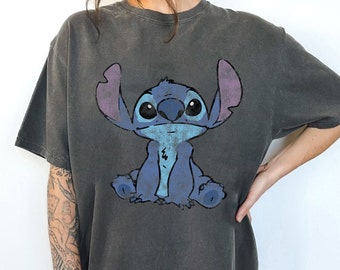 Disney Lilo & Stitch Distressed Stitch Portrait T-Shirt , Disneyland Family Matching Shirt, Magic Kingdom Tee, Disney Birthday Gift, WDW Tee