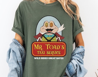 Disney Mr. Toads Taxi-Service-T-Shirt, Mr. Toads Wilde Fahrt T-Shirt, Disneyland Familie Passendes Shirt, Magic Kingdom, Disney Urlaub Reise Tee