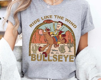 Camiseta de Toy Story de Disney Pixar, camiseta de Woody y Bullseye de Toy Story de Disney, camiseta familiar a juego de Disneyland, camiseta de vacaciones de Disney, Ride Like A Wind