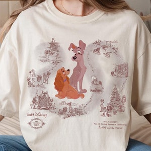 Disney Lady and the Tramp Vintage T-Shirt, Lady and the Tramp shirt, Disneyland Family Matching Shirt, Magic Kingdom Tee, Disney Trip Tee