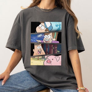 Disney Gravity Falls Group Shot Split Panels Scene Logo T-Shirt, Disney Mabel and Dipper Shirt, Disneyland Family Matching Shirt, WDW Tee