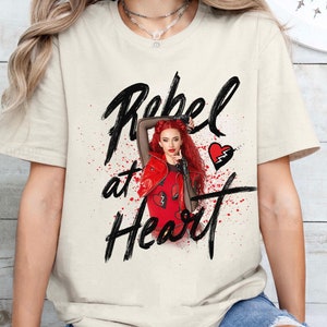 Disney Descendants 4 The Rise of Red Rebel at Heart T-Shirt, Disneyland Family Matching Shirt, Magic Kingdom Tee, Disney Vacation Trip Tee