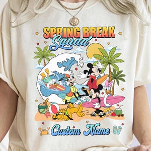 Custom Name Mickey and Friends Spring Break 2025 Shirt, Disney Cruise Line Family Shirt, WDW Spring Break, Family Matching Holiday Trip Tees