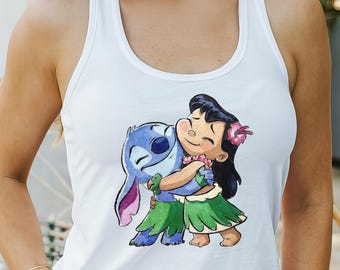 Disney Lilo and Stitch Movie 2026 Hugging T-Shirt, Lilo & Stitch T-shirt, Disneyland Family Matching Shirt, Disney Couple Matching Shirt