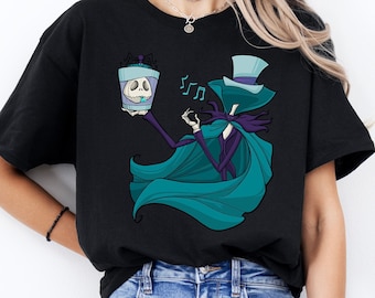 Camiseta de la Mansión Encantada con el Fantasma de la Sombrerera de Jack Skellington, camiseta de Jack Skellington, sudadera de la Mansión Encantada, camiseta familiar a juego de Disneyland