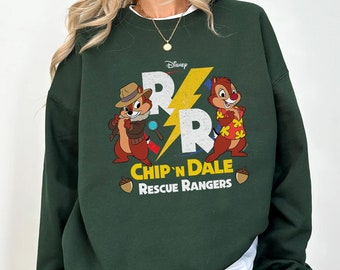 Disney Retro Chip N Dale Rescue Rangers Design T-Shirt, Disneyland Family Matching Shirt, WDW Trip Tee,  Double Trouble Chip and Dale Shirt,