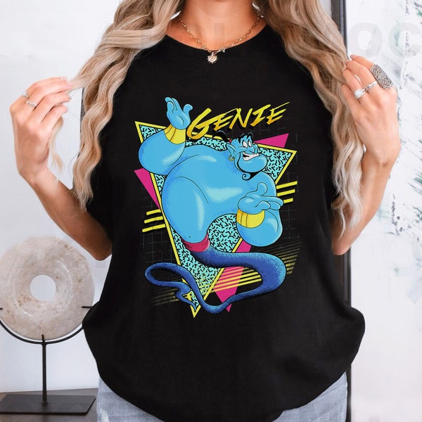 Disney Aladdin Genie Retro Abstract Portrait Logo T-shirt, Disney Aladdin Genie Shirt, Disneyland Family Matching Shirt, Magic Kingdom Tee