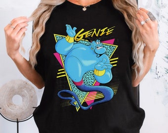 Disney Aladdin Genie Retro Abstract Portrait Logo T-shirt, Disney Aladdin Genie Shirt, Disneyland Family Matching Shirt, Magic Kingdom Tee