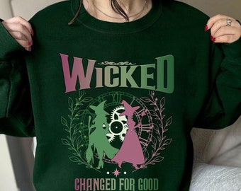Bluza retro inspirowana Change For Good Wicked, estetyczna koszulka Change For Good, koszulka Wizard of Oz, Wicked Defy Gravity, musical Wicked