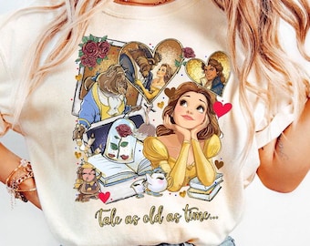 Disney Beauty and The Beast Princess Belle T-Shirt, Princess Belle Tale As Old As Time Tee, Disneyland Family Matching Shirt, Magic Kingdom