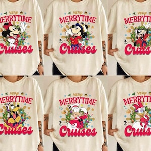 Mickey and Friends Very Merrytime Cruise Christmas Group T-Shirt, Disney Cruise Family Christmas Shirt, Disneyland Christmas Matching Shirt
