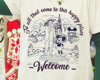 Walt Disney and Mickey Partner Welcome T-Shirt, Disneyland Family Matching Shirt, disney fan Walt partners, The Happiest Place on Earth Gift