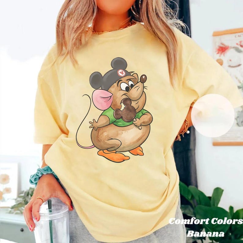 Camiseta Disney Jaq y Gus con orejas de Mickey y snacks, camiseta a juego para la familia de Disneyland, camiseta de Cenicienta y ratones, regalo de cumpleaños Disney para niño o niña, camiseta WDW imagen 6