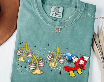 Disney Mickey Fantasia Scene The Sorcerer's Apprentice T-Shirt, Disneyland Family Matching Tee, Disney World Fantasmic Mickey Sorcerer Shirt