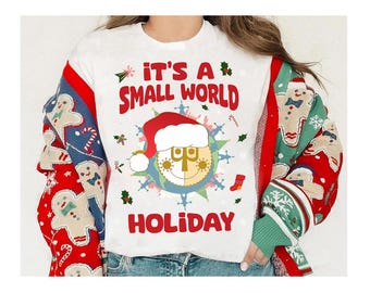Disney It's A Small World Holiday Christmas T-Shirt, Disney Small World Pastel Trip T-Shirt, WDW Fantasyland Family Vacation 2026 Trip Shirt