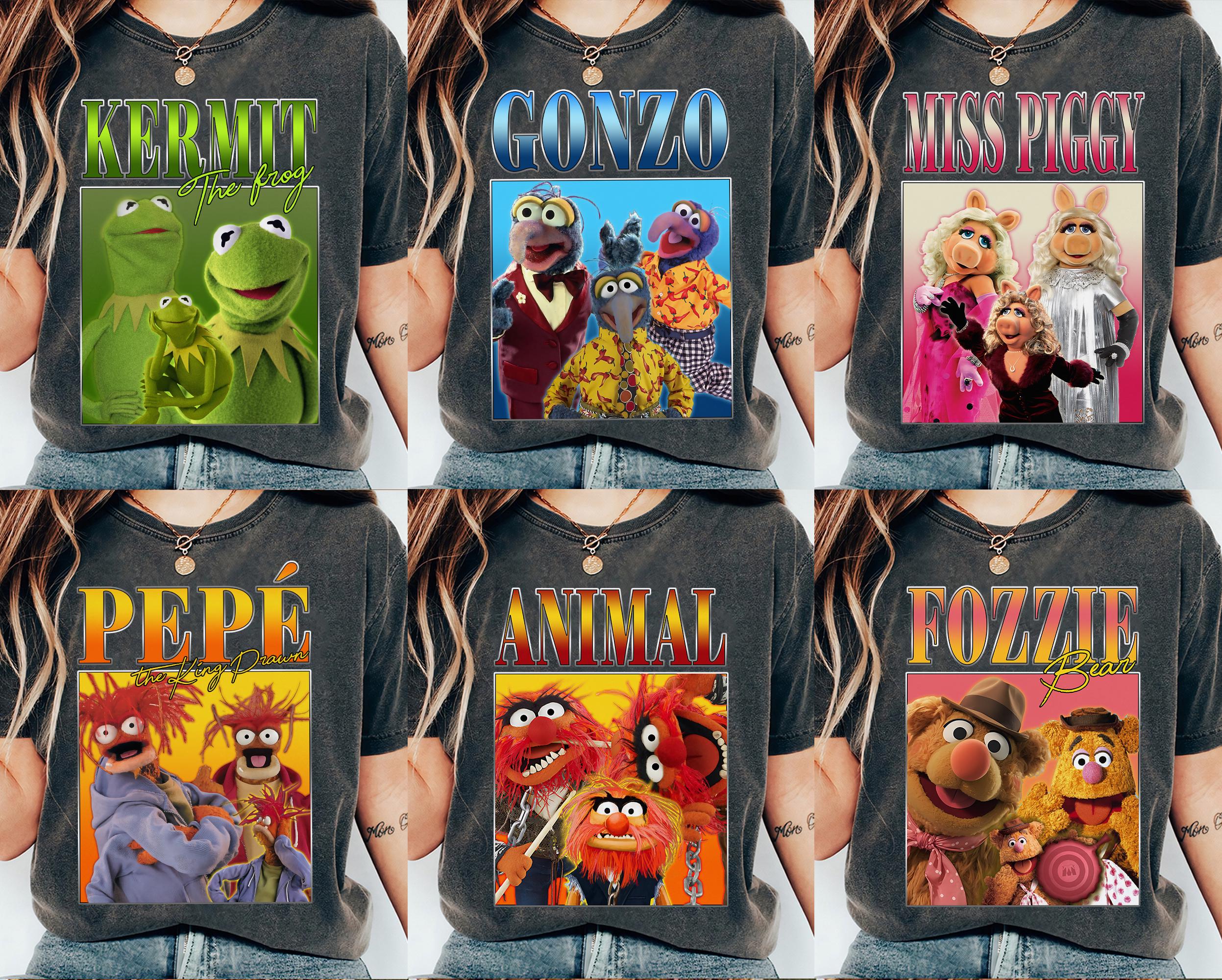 Camiseta pirata con retrato a juego de los personajes de Disney Los Muppets, camiseta de los Muppets con Kermit, Gonzo y Fozzie, camiseta a juego de Disneyland