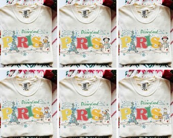Disneyland Paris Mickey and Friends Christmas Matching T-Shirt, 2026 Family Vacation Trip Shirt, Disneyland Paris Family Trip Matching Shirt
