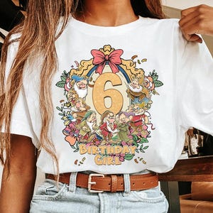 Customize Disney Snow White and Seven Dwarfs Birthday T-Shirt, Princess Snow White Shirt, 7 Dwarfs Birthday Gift, Disney Family Matching Tee