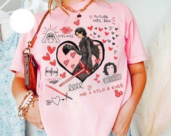 Star Wars Kylo Ren I Love Kylo Ren Heart Sketch T-Shirt, Star Wars Kylo Ren Shirt, Disneyland Family Matching Shirt, Galaxy's Edge Trip Tee