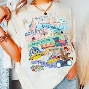 Disney Magic Kingdom Park Mickey and Friends Shirt, Tomorrowland Fantasyland  Adventureland Shirt, Disneyland Family Matching Shirt, WDW Tee