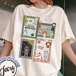 Star Wars Characters Group Stamps Shirt, Star Wars Fan Tee, Disneyland Family Matching Shirt, May The Force Be With You, Star Wars Day Shirt