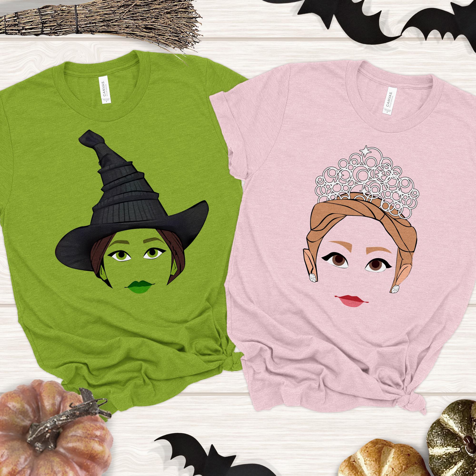 Wicked Musical T-Shirt: Glinda & Elphaba Split Portrait Langarmshirt