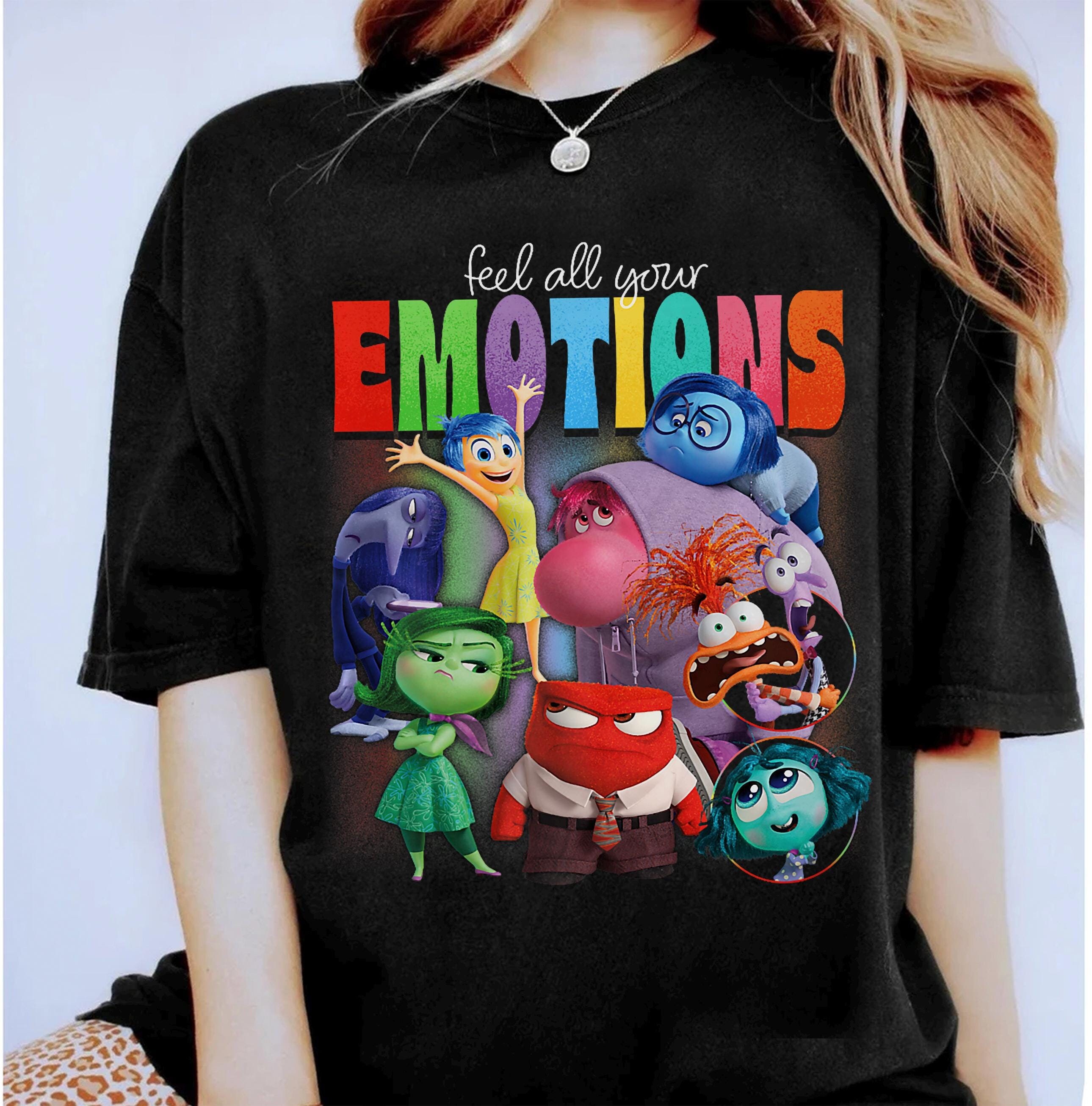 Disney Pixar Inside Out 2 Feel All Your Emotions Vintage Shirt, Disneyland Family Matching Shirt, Magic Kingdom, WDW Trip Tee, Birthday Gift