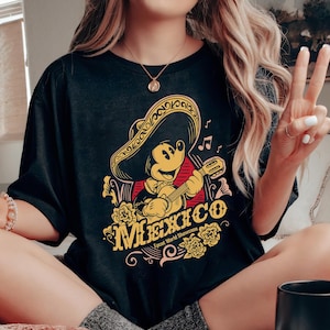 Disney Mickey Mexico Epcot World Showcase 2025 T-shirt, Disney Mexico Mexicaans vakantieshirt, WDW Disney Epcot Center Mexico Pavilion-shirt