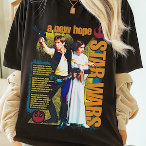 Camiseta de Star Wars Rebel: Una nueva esperanza: Princesa Leia y Han Solo, camiseta de Que la Fuerza te acompañe, camiseta de Star Wars Rebellion, camiseta de Galaxy's Edge