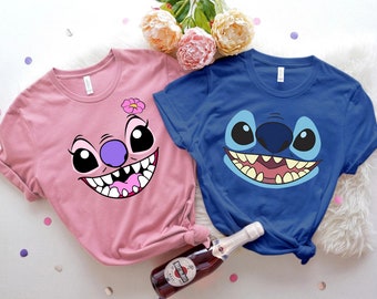 Disney Angel And Stitch Couple Shirt, Disney Lilo And Stitch T-shirt, Disneyland Family Matching Shirt, Disney Couple Matching Shirt, WDW