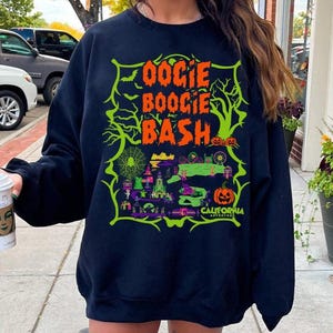 Disney California Adventure Oogie Boogie Bash treat trail map T-Shirt, Nightmare Before Christmas Oogie Boogie Shirt, Halloween Party Shirt
