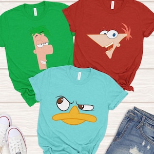 Disney Phineas and Ferb Perry The Platypus Big Face Costume T-Shirt, Disneyland Family Matching Shirt, Disney Channel Halloween Matching Tee