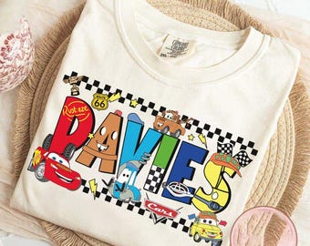 Personalized Disney Cars Themed Lightning McQueen T-Shirt, Disney Birthday Family Matching Shirt, Disneyland California Adventure Cars Land