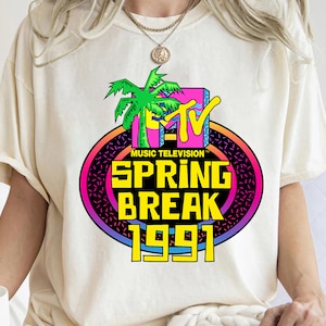 MTV Spring Break 1991 Classic Logo T-Shirt, MTV Logo Shirt, MTV Music Tee, Disney Vacation Trip Shirt, Disneyland Family Matching Shirt
