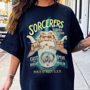 Disney Sorcerers of the Magic Kingdom Merlin T-Shirt, Disneyland Family Matching Shirt, Magic Kingdom, Disney The Sword In The Stone Merlin