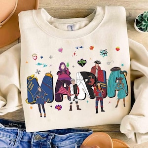 Custom Name Disney Descendants Movie Shirt, Disneyland Family Matching Shirt, Disney Vacation Trip Tee, Personalized Descendants Movie Shirt
