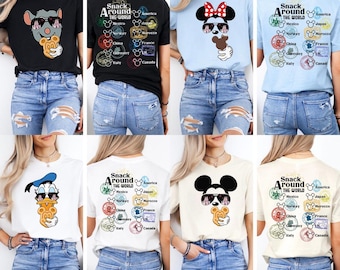 Custom Disney Snack Around The World Epcot World Tour T-Shirt, Disney Snacking Shirt, Epcot Festival World Traveler , Disney Vacation Tee