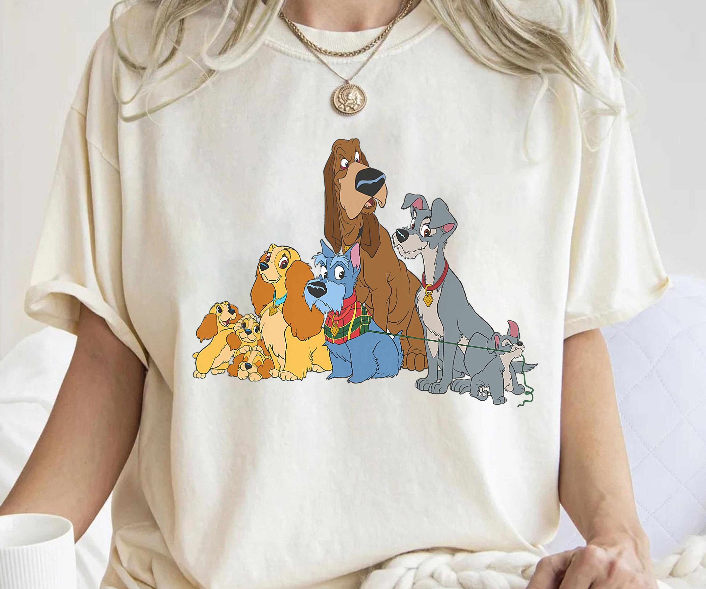 トップス Disney collection lady fake long tee Disney Lady and the Tramp Dogs T-shirt, Lady and the Tramp Shirt