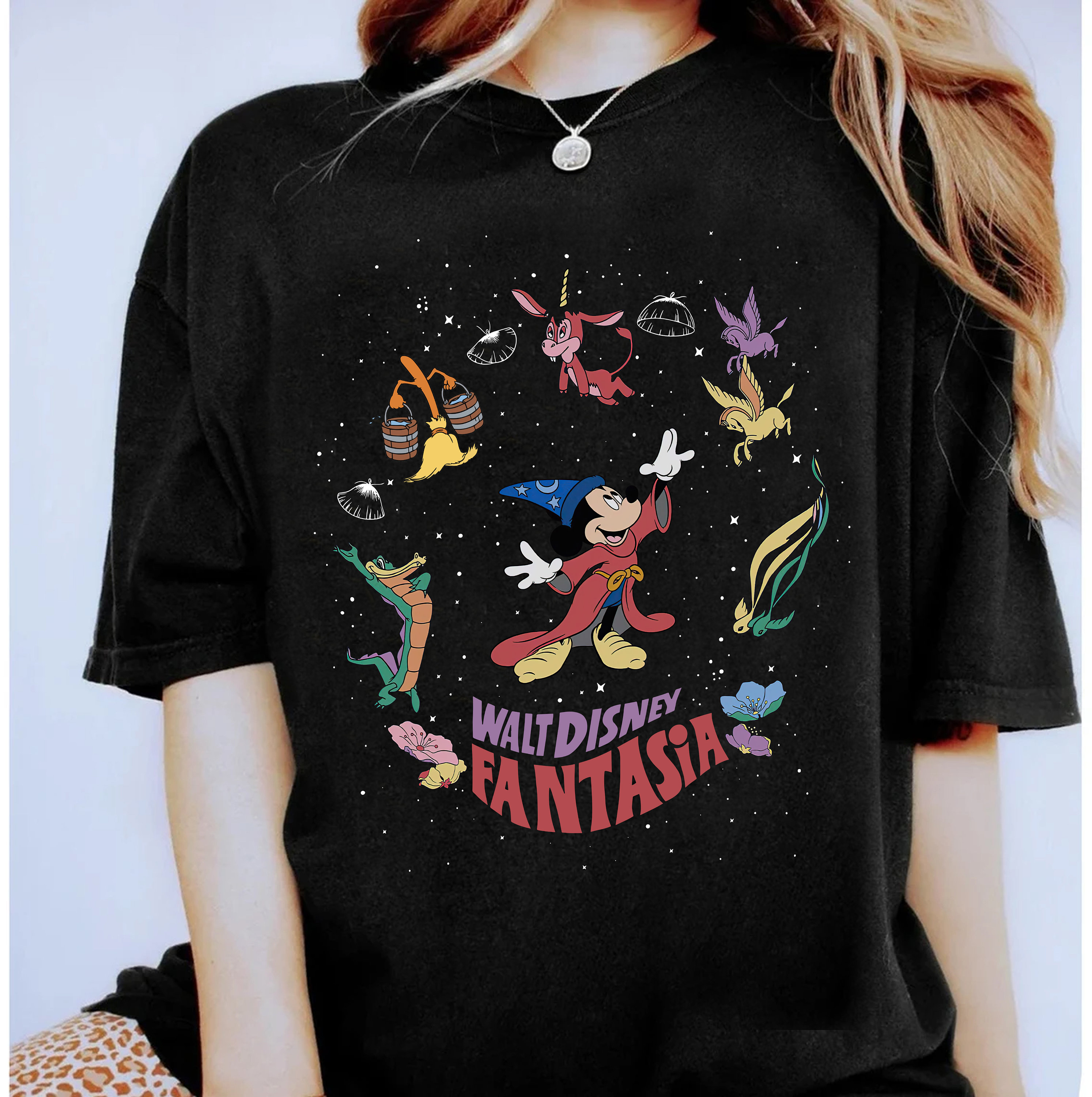 Walt Disney Fantasia Mickey Mouse Witch T-shirt , Fantasia Mickey