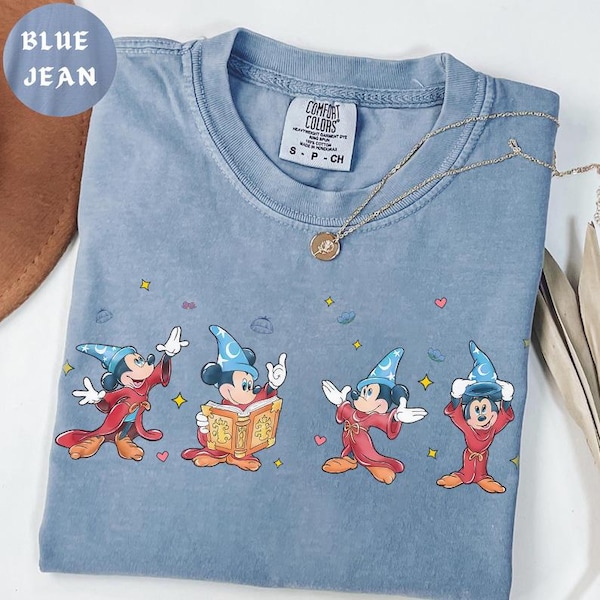 Walt Disney Fantasia Mickey Watercolor T-Shirt , Fantasia Mickey Shirt, Disneyland Family Matching Shirt, WDW Tee, Mickey Sorcerer T-Shirt
