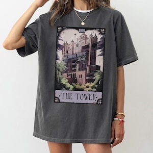 Disney Hollywood Tower Hotel The Tower Tarot-Karten-Shirt, Hollywood Studios Tower of Schrecken Shirt, Disneyland Familie Passendes Shirt, BTW Tee