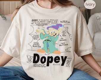 Disney Snow White and 7 Dwarfs Dopey characteristic T-Shirt, Princess Snow White Shirt ,Magic Kingdom Trip Tee, Disney Family Matching Tee