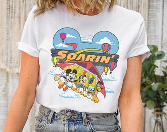 Camiseta Disney Soarin' Around The World Mickey y sus amigos, camiseta Disney Ride Epcot Center, camiseta retro Disneyland California Adventure, WDW