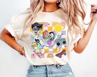 Disney A Goofy Movie Max Goof and Roxanne Retro T-Shirt, Goofy and Max Goof Powerline Shirt, Disneyland Family Matching Shirt, WDW Trip Tee