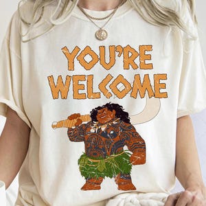 Disney Moana 2 Maui Confident Pose You&#39;re Welcome Retro Shirt, Disney Moana Tee, Disneyland Family Vacation Trip Gift, WDW, Magic Kingdom