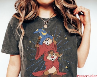 Disney Chip N Dale Costume Mickey Sorcerer Funny T-Shirt, Double Trouble Tee, Hollywood Studios Trip Shirt, Disneyland Family Matching Shirt