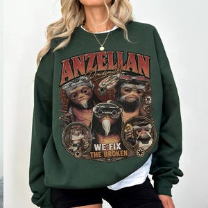 Star Wars Anzellan Droidsmiths Portrait T-shirt, Mandalorian och Grogu Babu Frik-tröja, Disneyland-familjematchningströja, Galaxy's Edge-resa bild 6