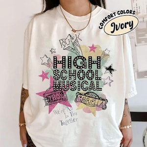 Disney Channel High School Musical Theatre Doodle Vintage T-Shirt, Disneyland Family Matching Shirt, East High School Shirt, Wildcats Shirt