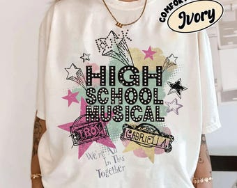 Disney Channel High School Musical Theatre Doodle Vintage T-Shirt, Disneyland Family Matching Shirt, East High School Shirt, Wildcats Shirt